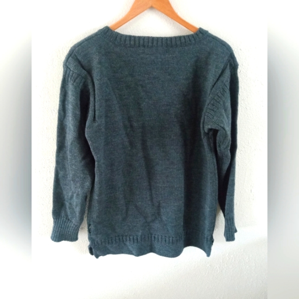 NWOT WOOLOVERS Men's British Wool Heavy Knit Blue Gray Pullover Sweater | S - Picture 7 of 11